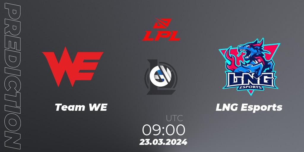Team WE vs LNG Esports: Match Prediction. 23.03.2024 at 09:00, LoL, LPL Spring 2024 - Group Stage