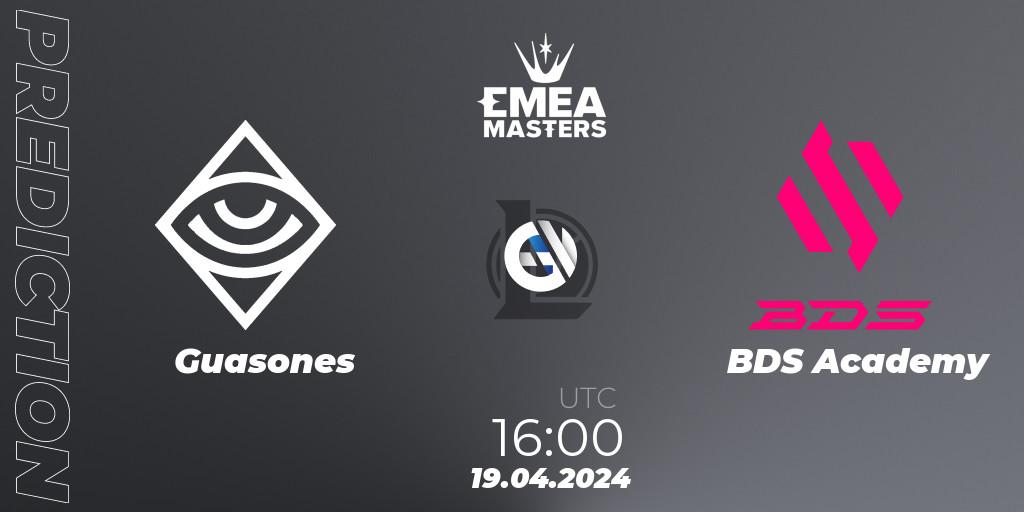Guasones vs BDS Academy: Match Prediction. 19.04.24, LoL, EMEA Masters Spring 2024 - Group Stage