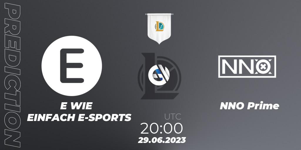E WIE EINFACH E-SPORTS vs NNO Prime: Match Prediction. 29.06.2023 at 20:00, LoL, Prime League Summer 2023 - Group Stage