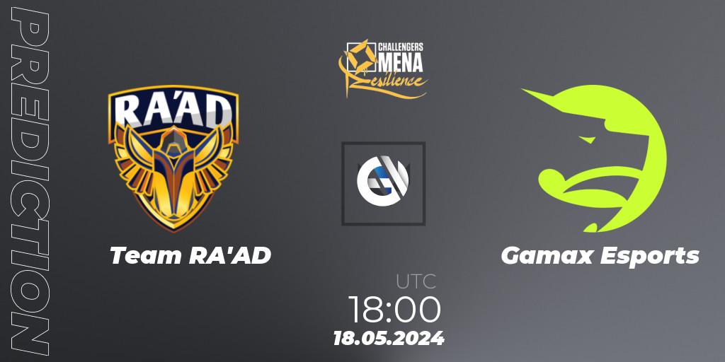 Team RA'AD vs Gamax Esports: Match Prediction. 18.05.2024 at 18:00, VALORANT, VALORANT Challengers 2024 MENA: Resilience Split 2 - Levant and North Africa