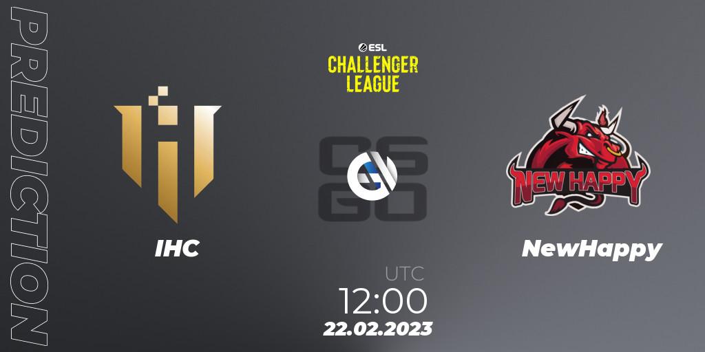 IHC vs NewHappy: Match Prediction. 22.02.2023 at 12:00, Counter-Strike (CS2), ESL Challenger League Season 44: Asia-Pacific