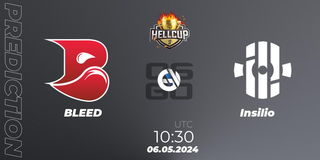 BLEED vs Insilio: Match Prediction. 06.05.2024 at 10:30, Counter-Strike (CS2), HellCup #9
