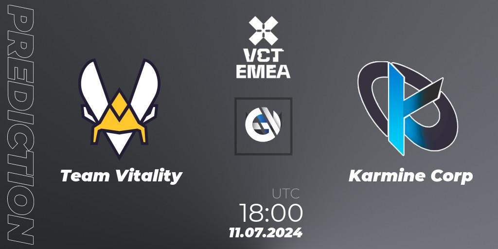 Team Vitality vs Karmine Corp: Match Prediction. 11.07.2024 at 19:00, VALORANT, VALORANT Champions Tour 2024: EMEA League - Stage 2 - Group Stage