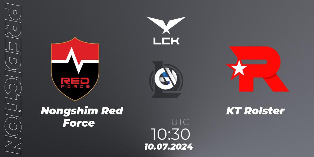 Nongshim Red Force vs KT Rolster: Match Prediction. 10.07.2024 at 10:30, LoL, LCK Summer 2024 Group Stage