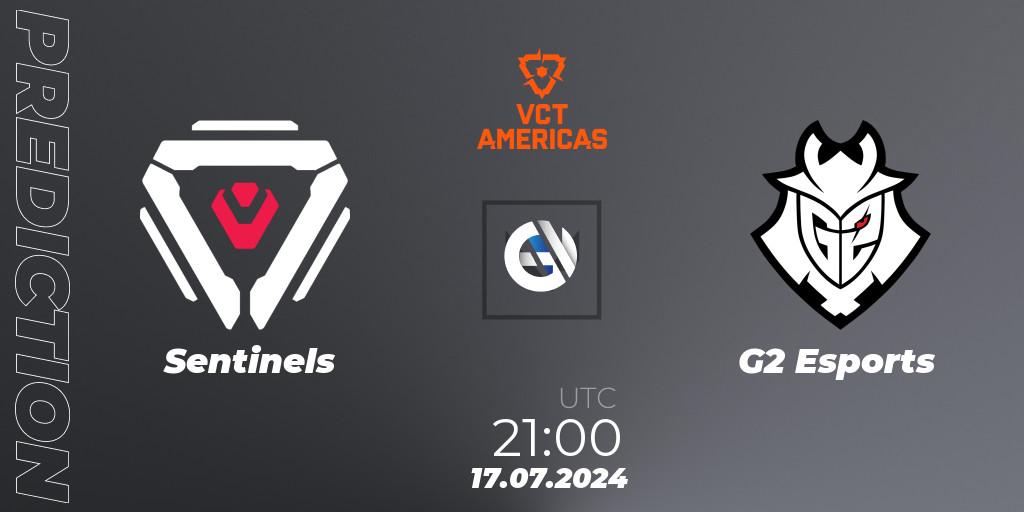 Sentinels vs G2 Esports: Match Prediction. 15.07.2024 at 00:00, VALORANT, VALORANT Champions Tour 2024: Americas League - Stage 2 - Group Stage
