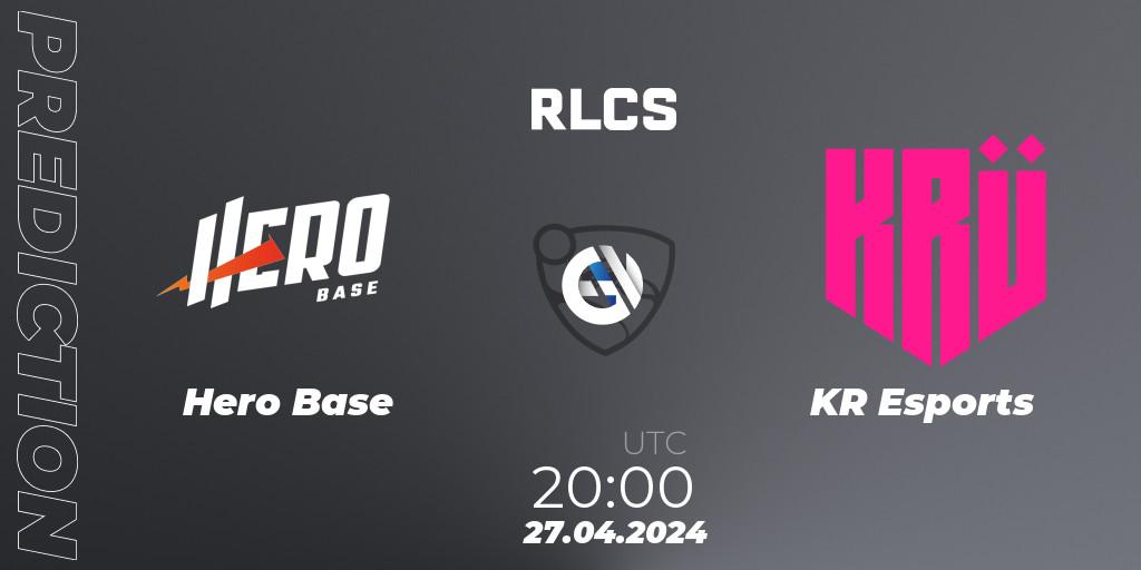 Hero Base vs KRÜ Esports: Match Prediction. 27.04.2024 at 20:00, Rocket League, RLCS 2024 - Major 2: SAM Open Qualifier 4