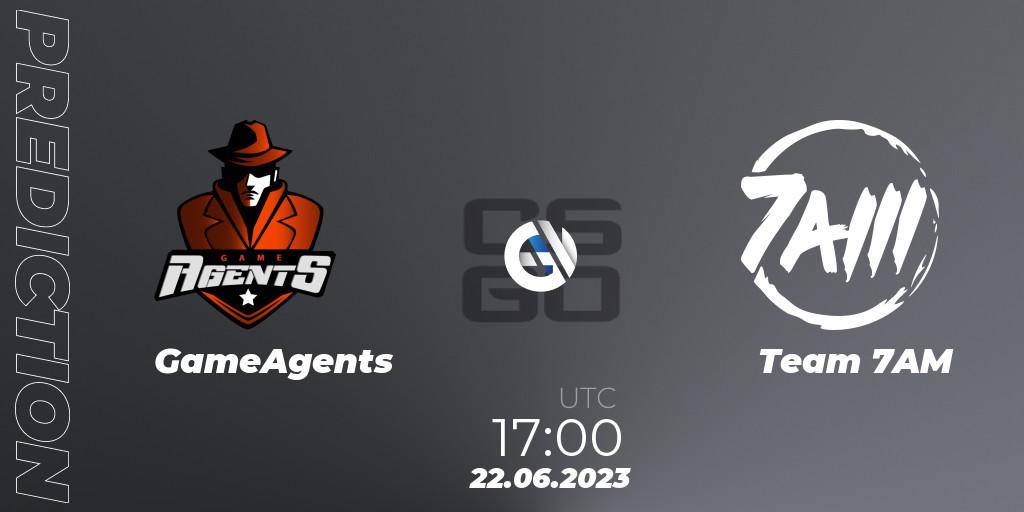 GameAgents vs Team 7AM: Match Prediction. 22.06.2023 at 17:00, Counter-Strike (CS2), Preasy Summer Cup 2023