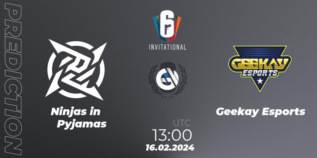 Ninjas in Pyjamas vs Geekay Esports: Match Prediction. 16.02.24, Rainbow Six, Six Invitational 2024 - Group Stage