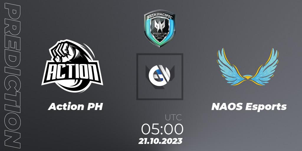 Action PH vs NAOS Esports: Match Prediction. 21.10.2023 at 06:30, VALORANT, Predator League Philippines 2024