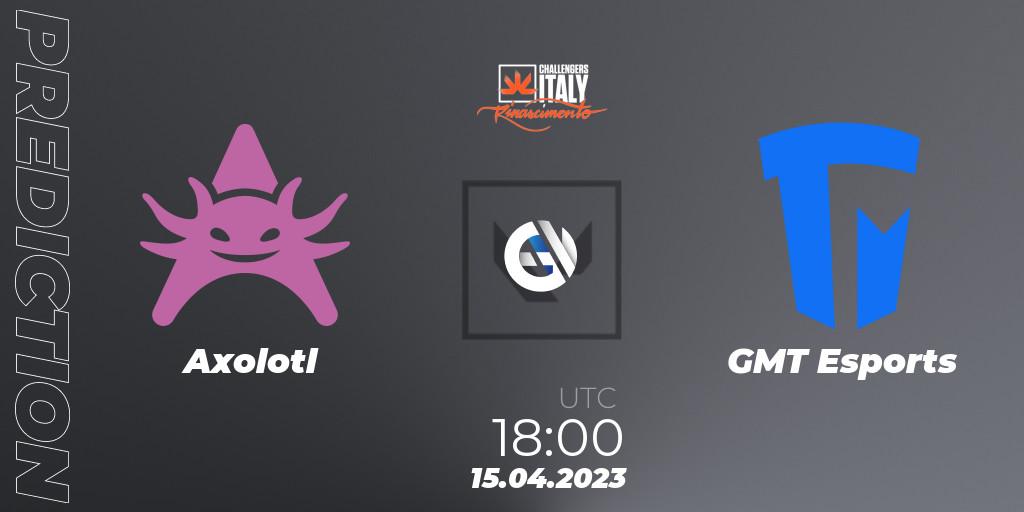 Axolotl vs GMT Esports: Match Prediction. 15.04.2023 at 18:00, VALORANT, VALORANT Challengers 2023 Italy: Rinascimento Split 2