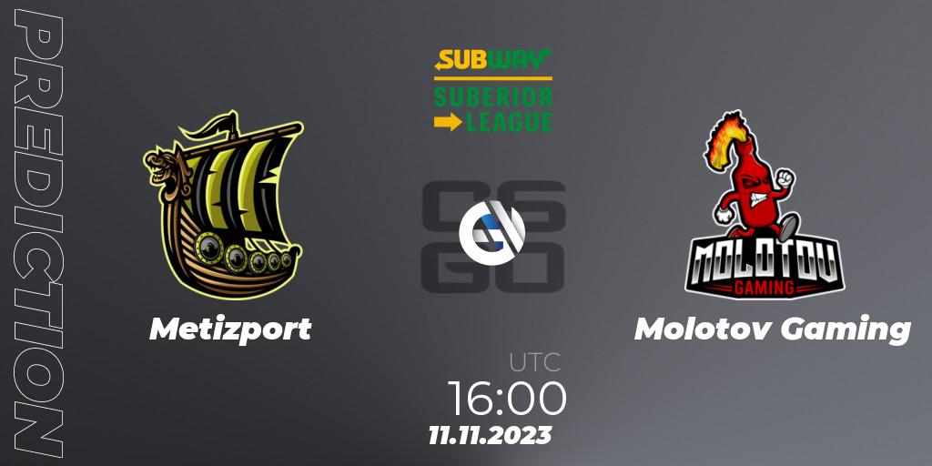 Metizport vs Molotov Gaming: Match Prediction. 11.11.2023 at 16:00, Counter-Strike (CS2), Subway Suberior League Season 2