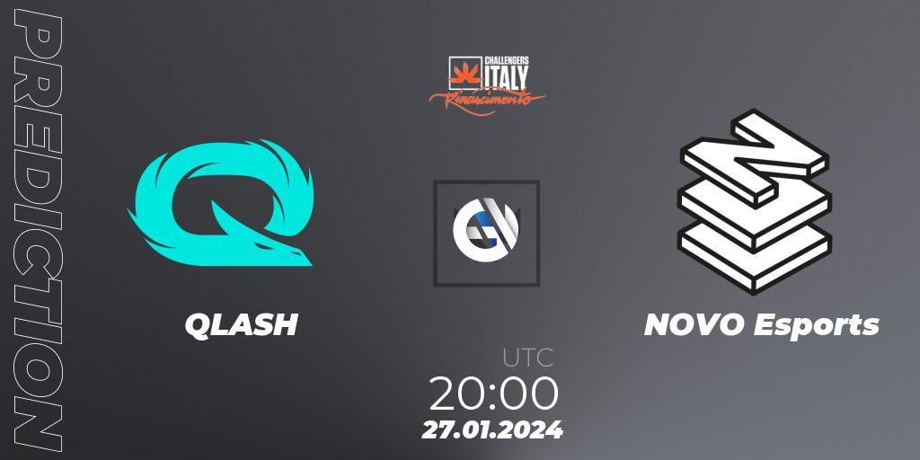 QLASH vs NOVO Esports: Match Prediction. 27.01.2024 at 20:00, VALORANT, VALORANT Challengers 2024 Italy: Rinascimento Split 1