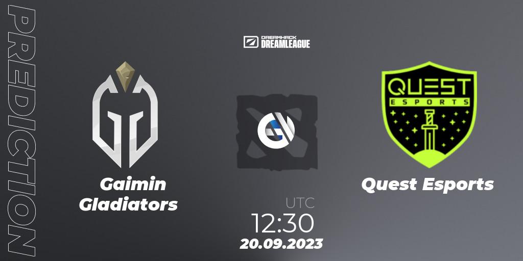 Gaimin Gladiators vs PSG Quest: Match Prediction. 21.09.2023 at 09:55, Dota 2, DreamLeague Season 21