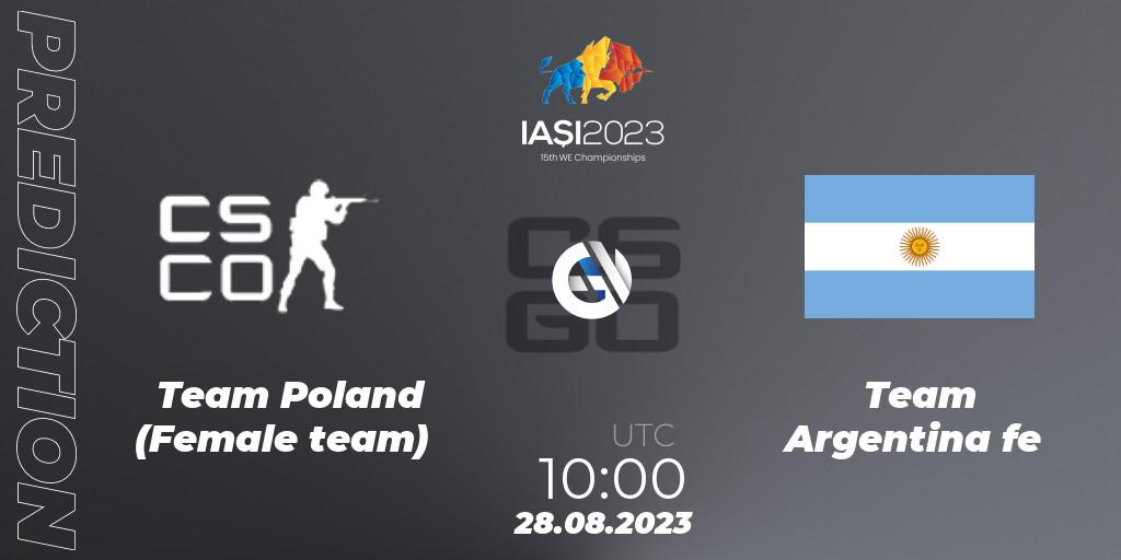 Team Poland (Female team) vs Team Argentina fe: Match Prediction. 28.08.2023 at 10:00, Counter-Strike (CS2), IESF Female World Esports Championship 2023