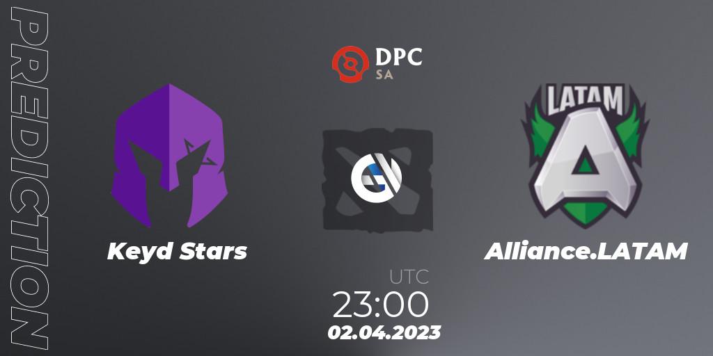 Keyd Stars vs Alliance.LATAM: Match Prediction. 02.04.2023 at 22:58, Dota 2, DPC 2023 Tour 2: SA Division I (Upper)