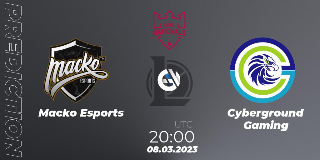 Macko Esports vs Cyberground Gaming: Match Prediction. 08.03.2023 at 20:00, LoL, PG Nationals Spring 2023 - Group Stage