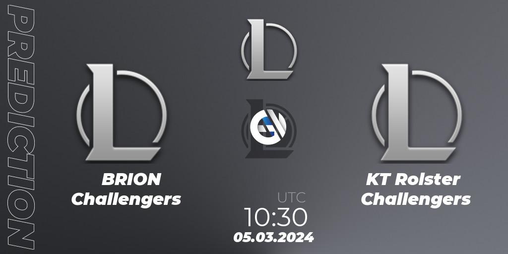 BRION Challengers vs KT Rolster Challengers: Match Prediction. 05.03.2024 at 10:30, LoL, LCK Challengers League 2024 Spring - Group Stage
