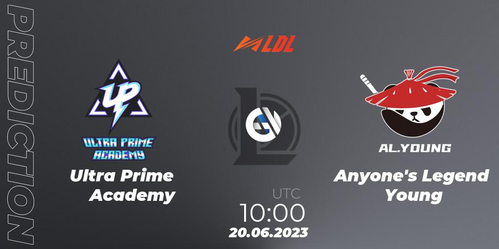 Ultra Prime Academy vs Anyone's Legend Young: Match Prediction. 20.06.2023 at 10:30, LoL, LDL 2023 - Regular Season - Stage 3
