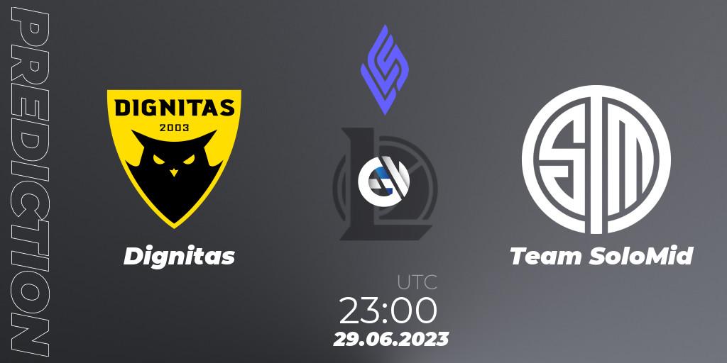 Dignitas vs Team SoloMid: Match Prediction. 29.06.2023 at 23:00, LoL, LCS Summer 2023 - Group Stage