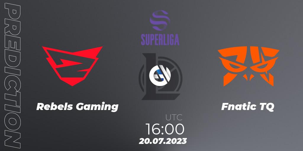 Rebels Gaming vs Fnatic TQ: Match Prediction. 20.07.2023 at 16:00, LoL, Superliga Summer 2023 - Group Stage