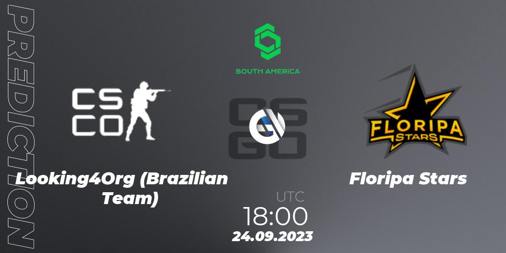 Looking4Org (Brazilian Team) vs Floripa Stars: Match Prediction. 24.09.2023 at 18:00, Counter-Strike (CS2), CCT South America Series #12: Open Qualifier