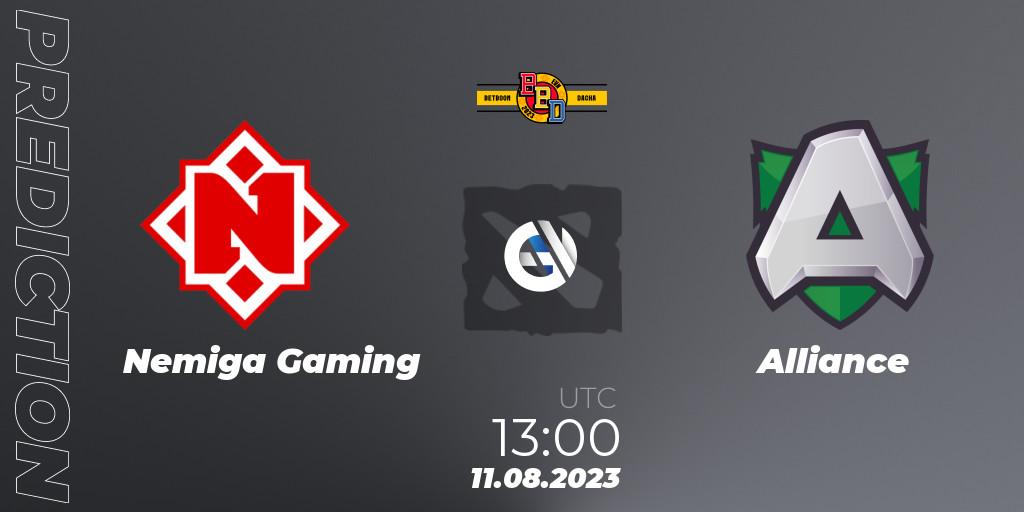 Nemiga Gaming vs Alliance: Match Prediction. 11.08.2023 at 14:06, Dota 2, BetBoom Dacha - Online Stage