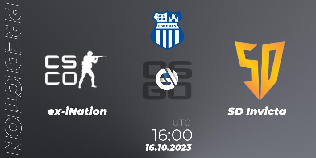 ex-iNation vs SD Invicta: Match Prediction. 16.10.2023 at 16:00, Counter-Strike (CS2), OFK BGD Esports Series #1
