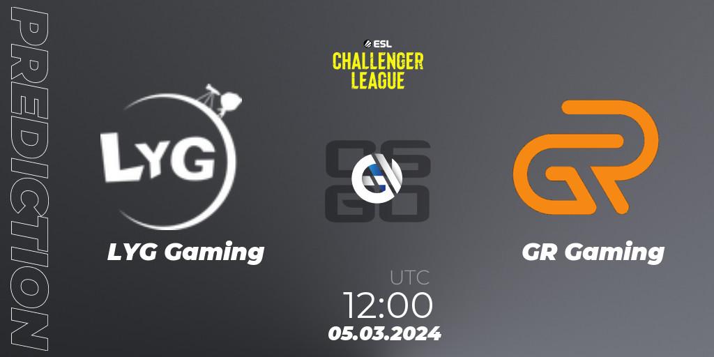 LYG Gaming vs GR Gaming: Match Prediction. 05.03.2024 at 12:00, Counter-Strike (CS2), ESL Challenger League Season 47: Asia