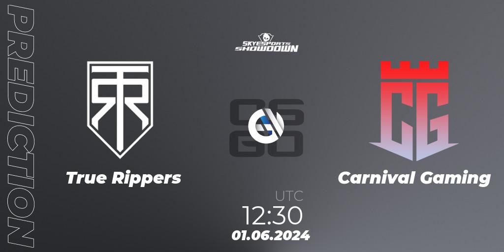 True Rippers vs Carnival Gaming: Match Prediction. 01.06.2024 at 12:30, Counter-Strike (CS2), Skyesports Showdown 2024