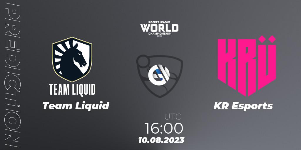 Team Liquid vs KRÜ Esports: Match Prediction. 10.08.23, Rocket League, Rocket League Championship Series 2022-23 - World Championship Group Stage