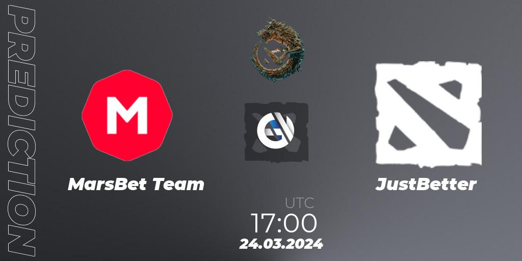 MarsBet Team vs JustBetter: Match Prediction. 24.03.2024 at 17:00, Dota 2, PGL Wallachia Season 1: Western Europe Open Qualifier #2