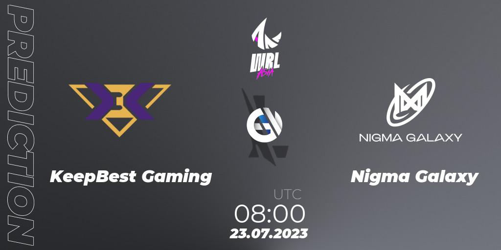 KeepBest Gaming vs Nigma Galaxy: Match Prediction. 23.07.2023 at 08:00, Wild Rift, WRL Asia 2023 - Season 1 - Finals