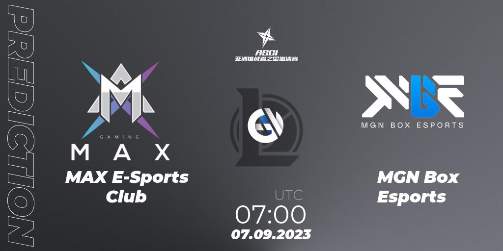 MAX E-Sports Club vs MGN Box Esports: Match Prediction. 07.09.2023 at 07:00, LoL, Asia Star Challengers Invitational 2023