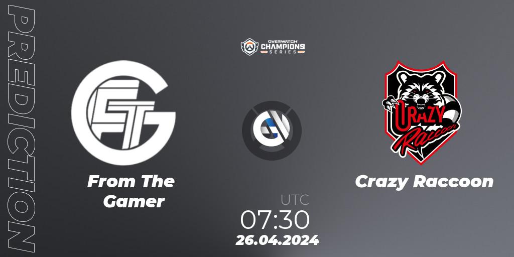 From The Gamer vs Crazy Raccoon: Match Prediction. 26.04.2024 at 07:30, Overwatch, Overwatch Champions Series 2024 - Asia Stage 1 Main Event