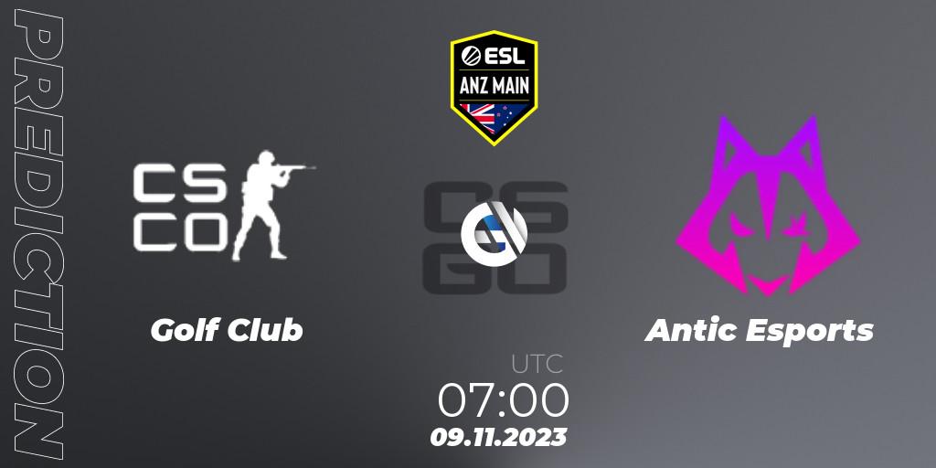 Golf Club vs Antic Esports: Match Prediction. 09.11.2023 at 07:00, Counter-Strike (CS2), ESL ANZ Main Season 17