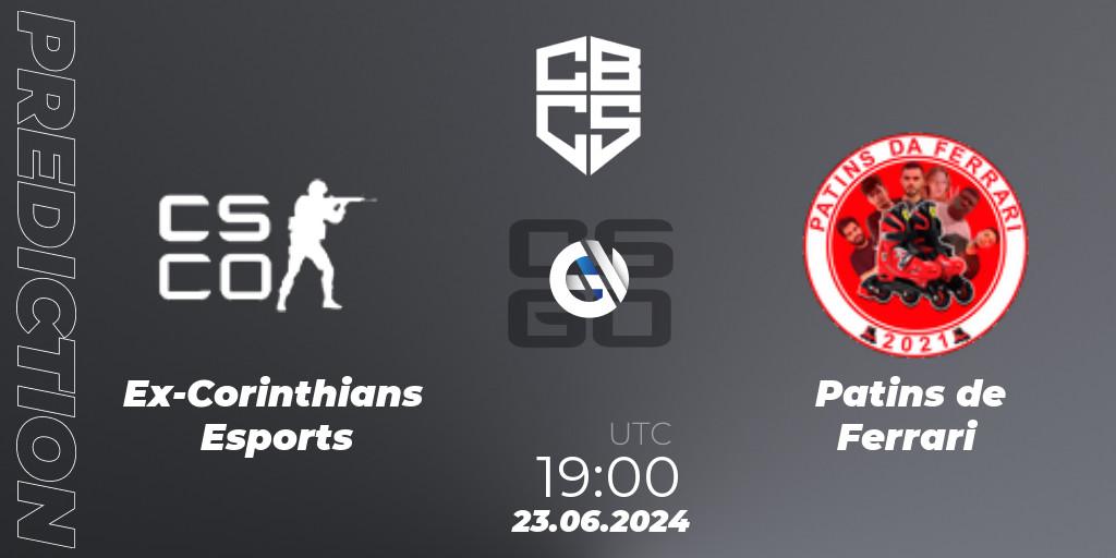 Ex-Corinthians Esports vs Patins de Ferrari: Match Prediction. 24.06.2024 at 20:00, Counter-Strike (CS2), CBCS Season 5: Open Qualifier #1