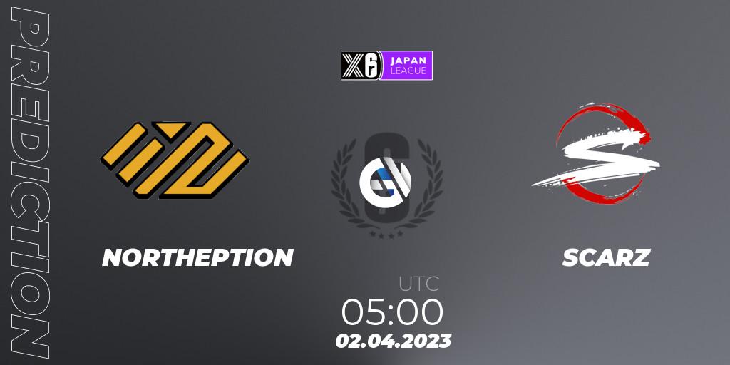 NORTHEPTION vs SCARZ: Match Prediction. 02.04.2023 at 07:00, Rainbow Six, Japan League 2023 - Stage 1