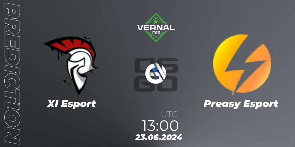 XI Esport vs Preasy Esport: Match Prediction. 23.06.2024 at 14:00, Counter-Strike (CS2), ITES Vernal