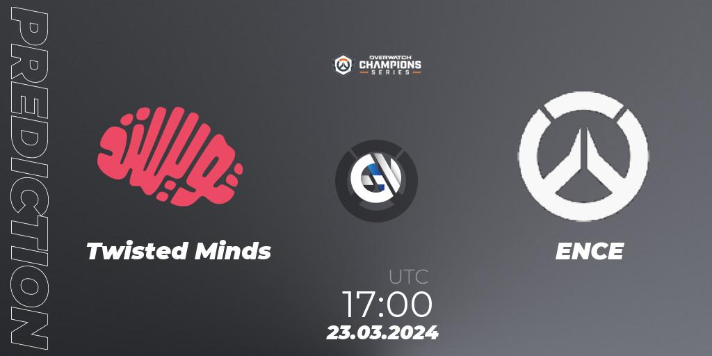 Twisted Minds vs ENCE eSports: Match Prediction. 23.03.2024 at 17:00, Overwatch, Overwatch Champions Series 2024 - EMEA Stage 1 Main Event