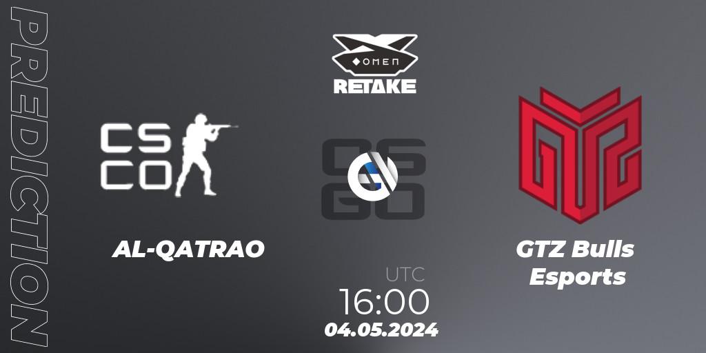 AL-QATRAO vs GTZ Bulls Esports: Match Prediction. 04.05.2024 at 16:00, Counter-Strike (CS2), Circuito Retake Season 8: Take #1