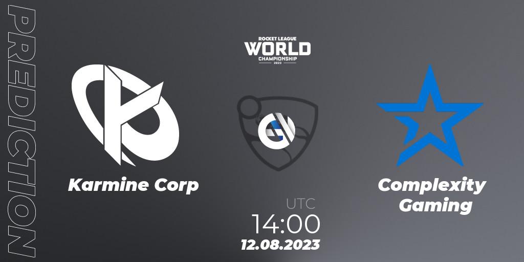 Karmine Corp vs Complexity Gaming: Match Prediction. 12.08.2023 at 15:25, Rocket League, Rocket League Championship Series 2022-23 - World Championship Group Stage