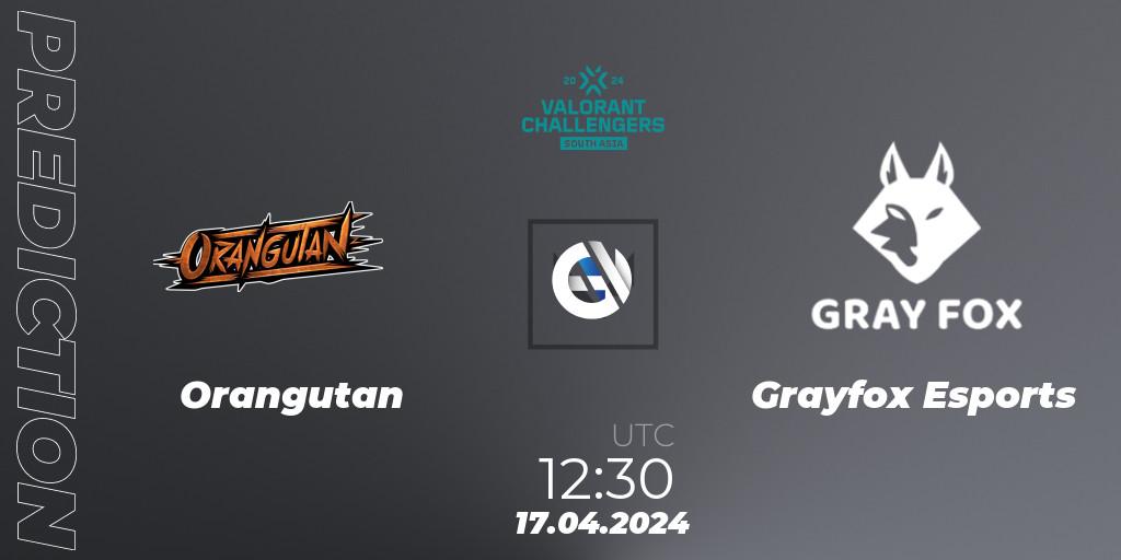 Orangutan vs Grayfox Esports: Match Prediction. 30.04.24, VALORANT, VALORANT Challengers 2024 South Asia: Split 1 - Cup 2