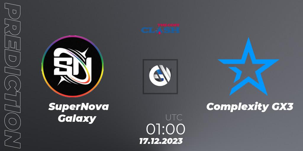 SuperNova Galaxy vs Complexity GX3: Match Prediction. 17.12.2023 at 01:00, VALORANT, The Cozy Clash