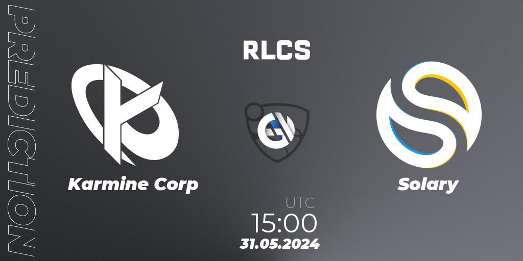 Karmine Corp vs Solary: Match Prediction. 31.05.2024 at 15:00, Rocket League, RLCS 2024 - Major 2: EU Open Qualifier 6