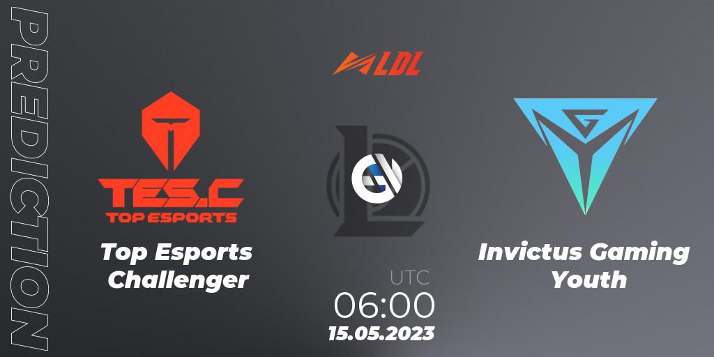 Top Esports Challenger vs Invictus Gaming Youth: Match Prediction. 15.05.2023 at 06:00, LoL, LDL 2023 - Regular Season - Stage 2