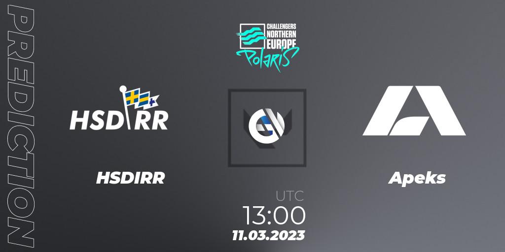 HSDIRR vs Apeks: Match Prediction. 11.03.23, VALORANT, VALORANT Challengers 2023 Northern Europe: Polaris Split 1