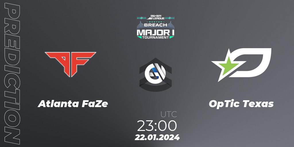 Atlanta FaZe vs OpTic Texas: Match Prediction. 21.01.2024 at 23:00, Call of Duty, Call of Duty League 2024: Stage 1 Major Qualifiers