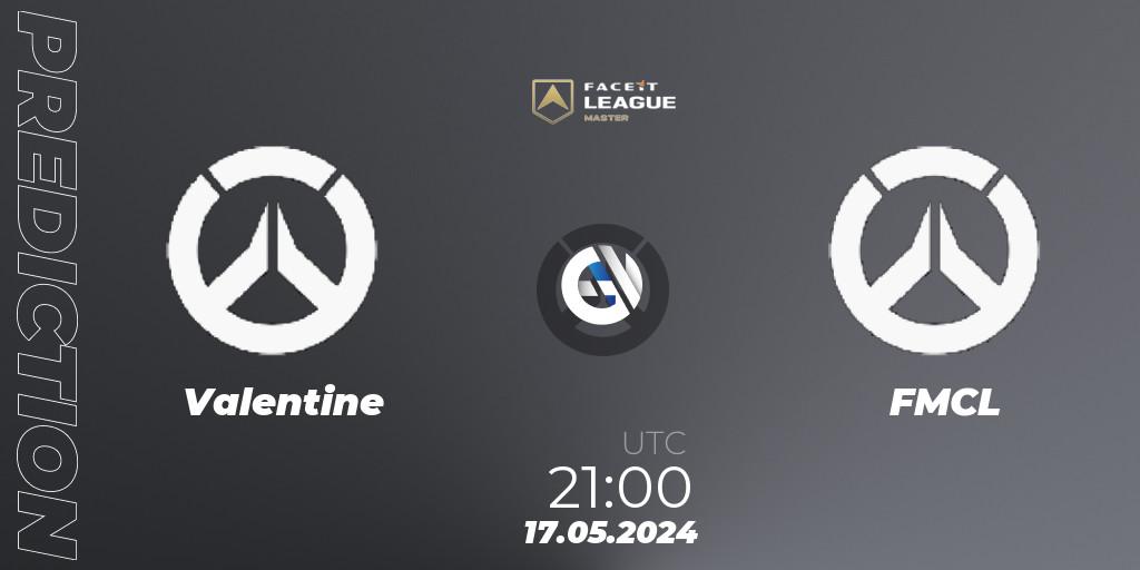 Valentine vs FMCL: Match Prediction. 17.05.2024 at 21:00, Overwatch, FACEIT League Season 1 - NA Master Road to EWC