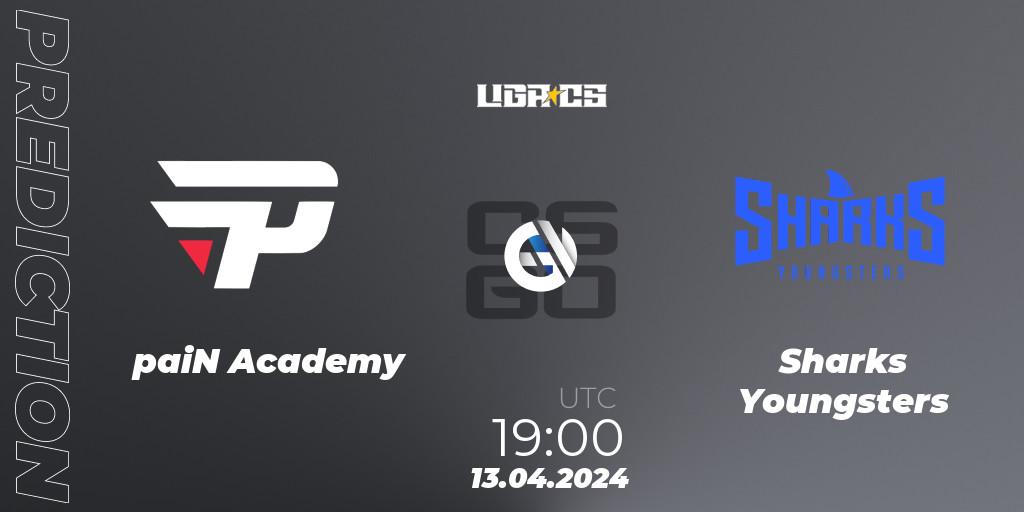 paiN Academy vs Sharks Youngsters: Match Prediction. 13.04.2024 at 19:00, Counter-Strike (CS2), LIGA CS: Summer 2024