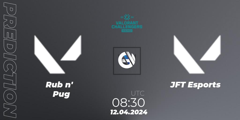 Rub n' Pug vs JFT Esports: Match Prediction. 24.04.2024 at 08:30, VALORANT, VALORANT Challengers 2024 Oceania: Split 1